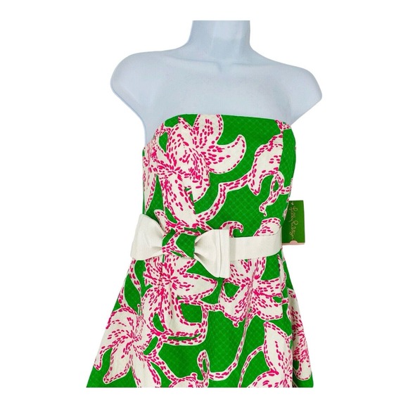 NEW $228 LILLY PULITZER Amberly Twinkle Floral Pink Pattern Strapless Dress Sz 2 - Picture 9 of 16